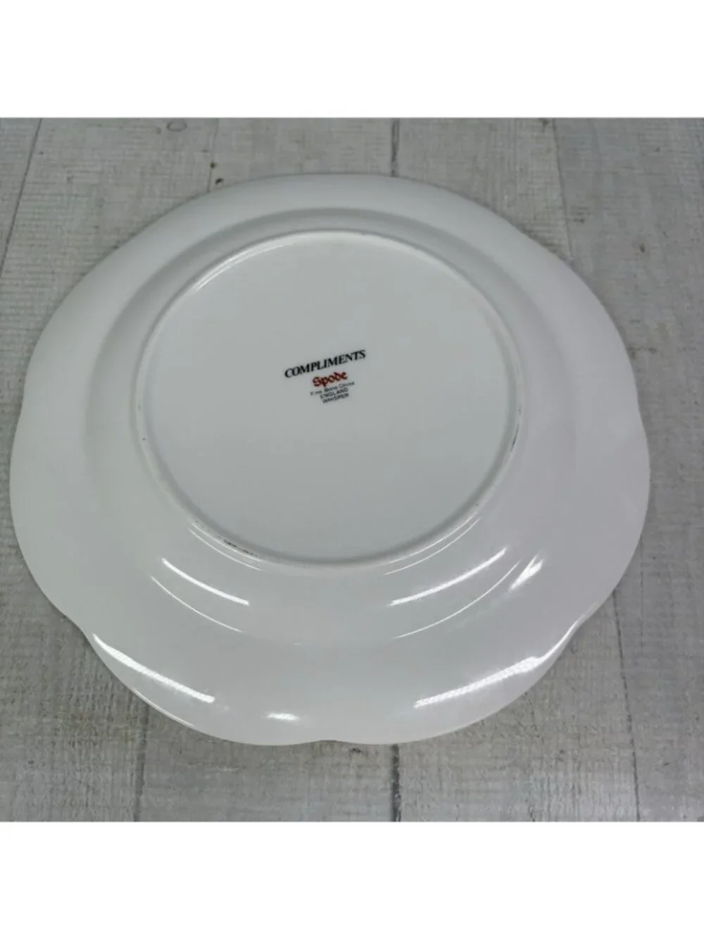 Spode COMLIMENT WHISPER England Gold Swirled Bone China Lunch Plates Set 4 NEW